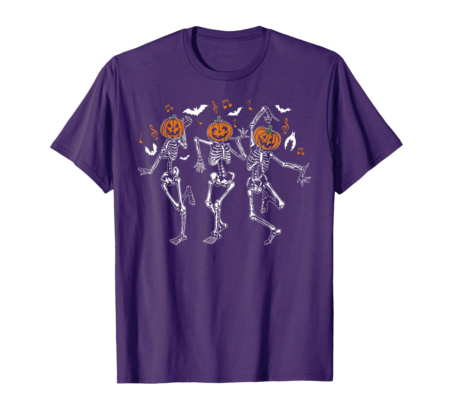 Skeleton Dancing Skull Pumpkin Halloween Dance Men Women T-Shirt