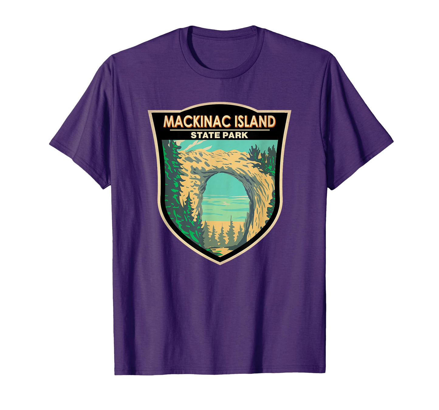 Mackinac Island State Park Michigan Arch Rock Vintage T-Shirt