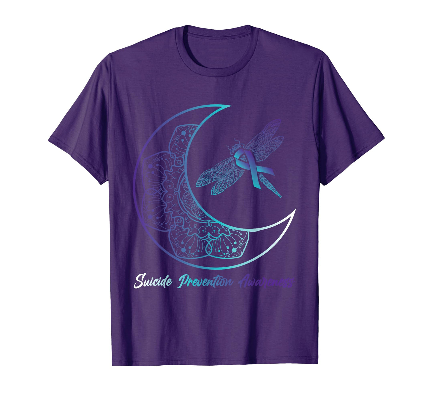 Suicide Depression Moon Dragonfly Prevention Awareness T-Shirt