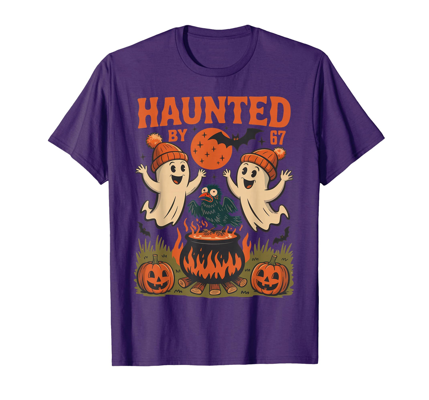 Haunted by 67 Funny Ghost and Raven Halloween Kid Boy Girl T-Shirt