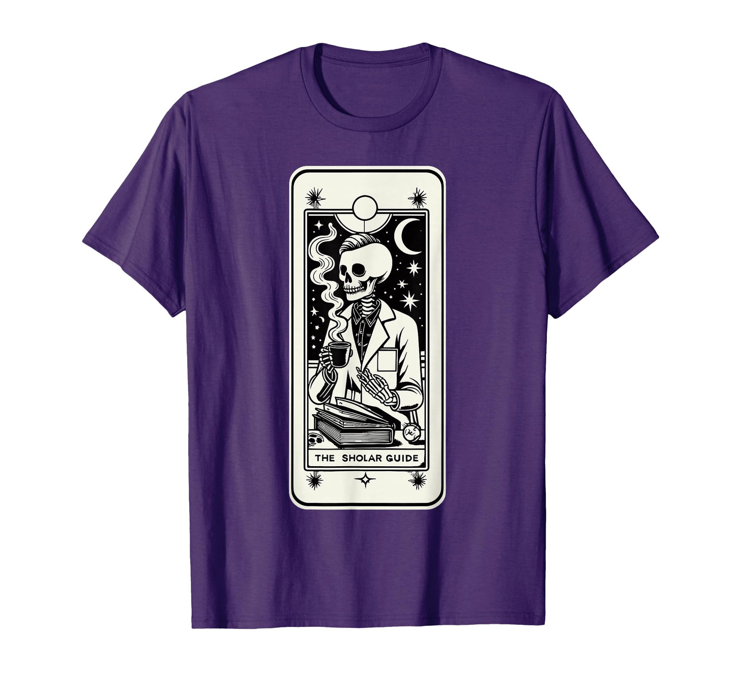 Skeleton Scientist Gothic Tarot Celestial Teacher T-Shirt