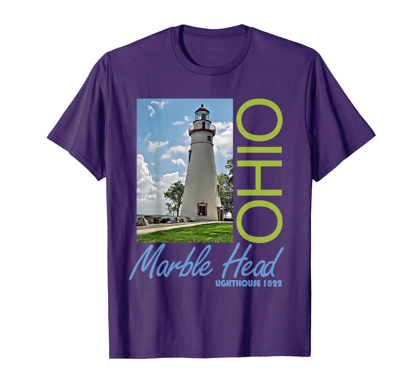 Marble Head Lighthouse Ohio 1822 Design T-Shirt