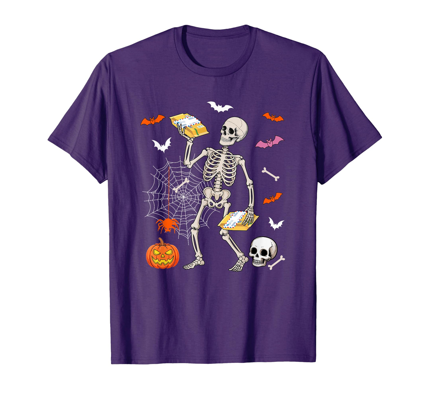 Postal Worker Job Horror Skeleton Halloween Costume Team T-Shirt