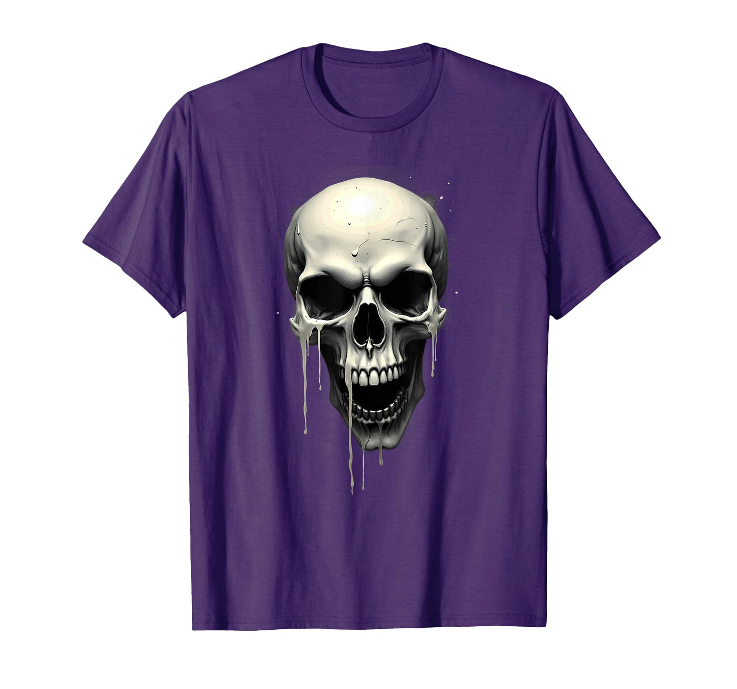 Melting Scary Skull Drip Skeleton Halloween T-Shirt