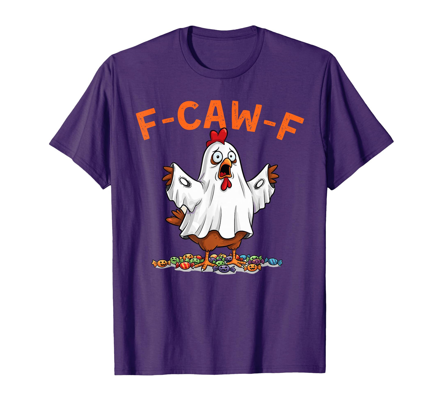 Funny F-Caw-F Chicken Halloween Chicken Ghost F-Caw-F Meme T-Shirt