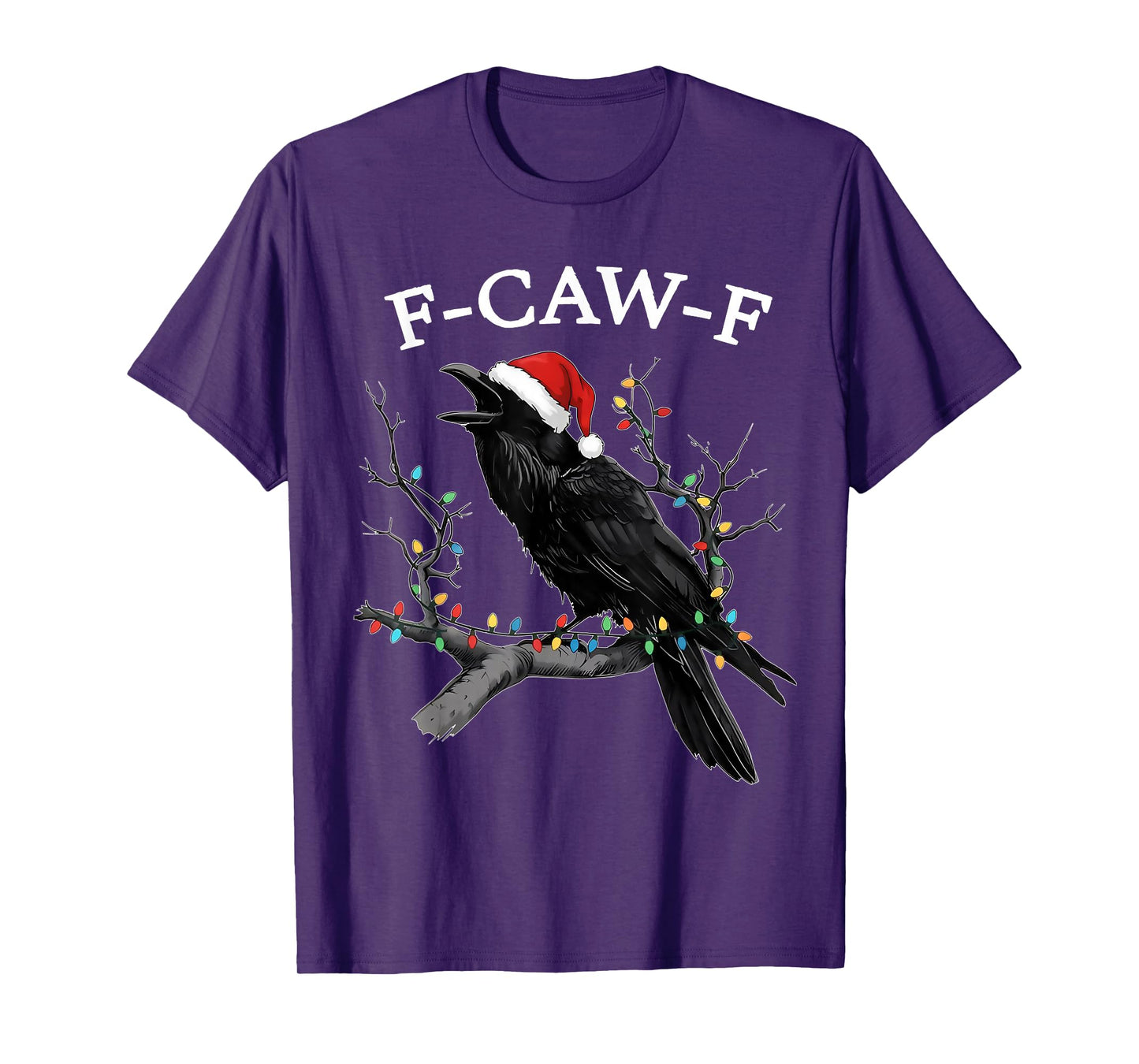 Merry F-Caw-F Christmas Black Bird Meme F Caw F Raven T-Shirt