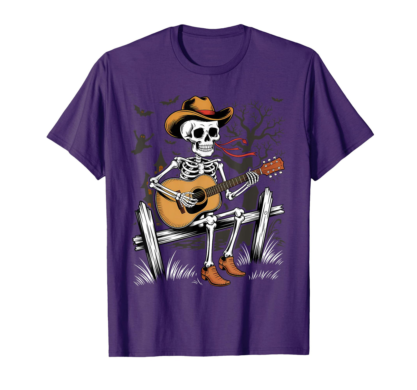 Skeleton Guitar Player Halloween Costume Guitarist Musician T-Shirt