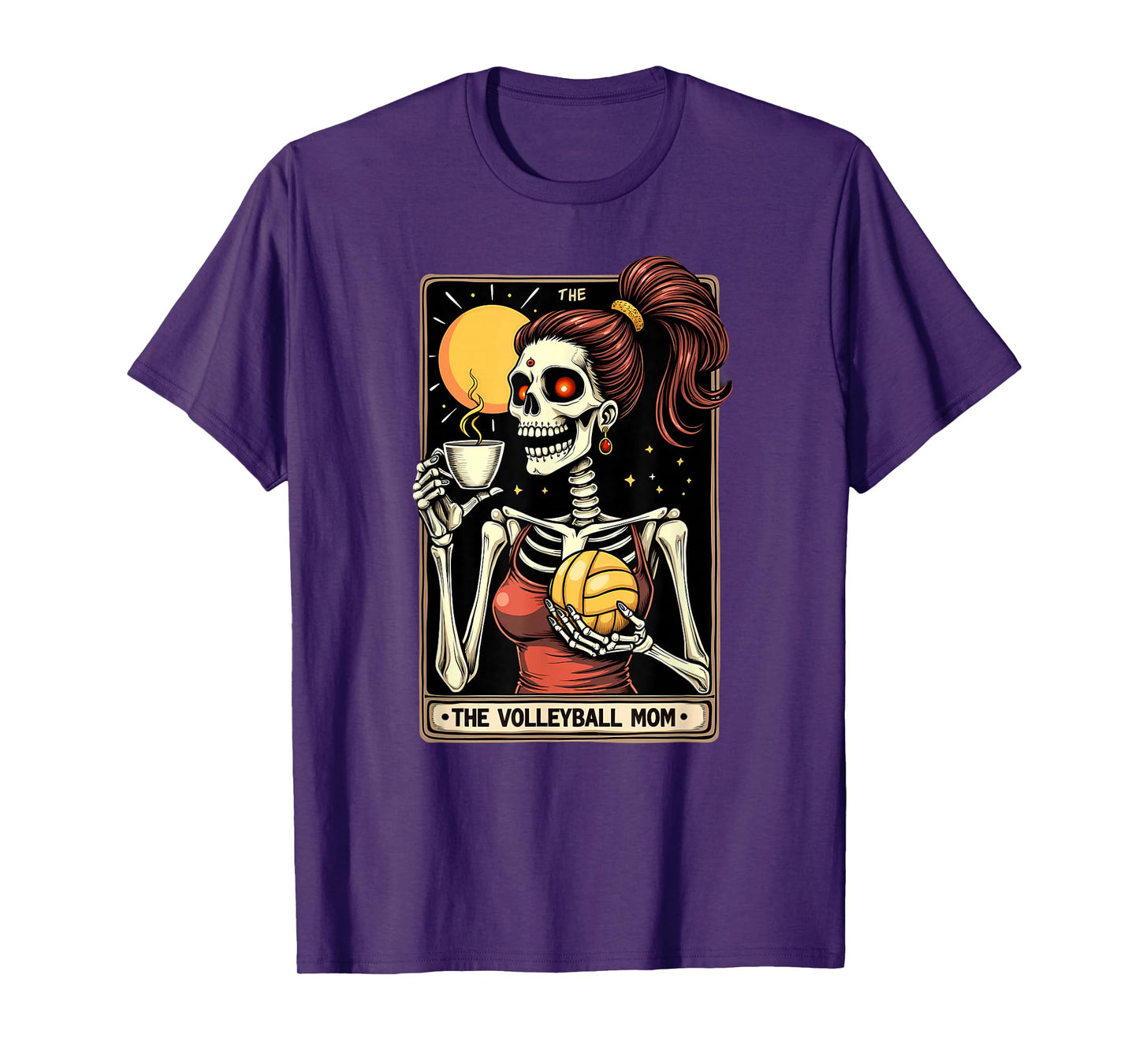 Gothic Tarot Card Skeleton Volleyball Mom Coffee T-Shirt