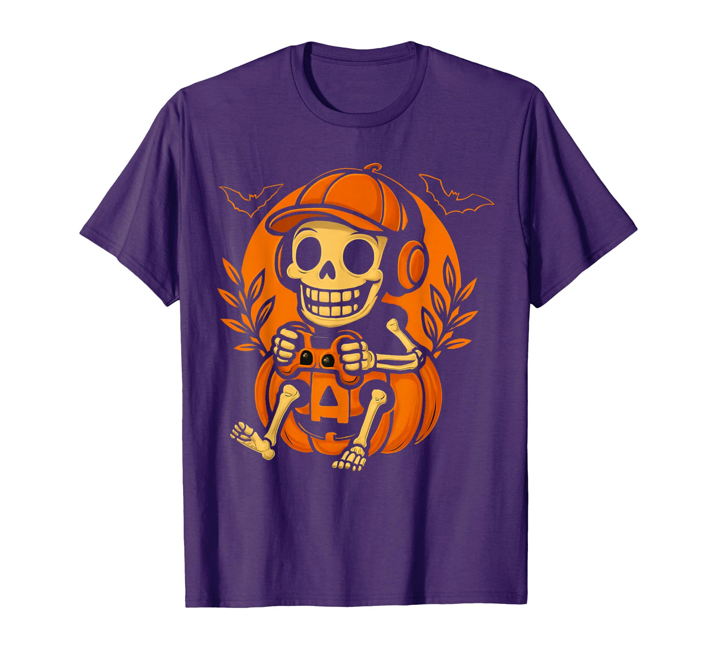 Halloween Skeleton Gamer, Halloween Party Pumpkin. T-Shirt