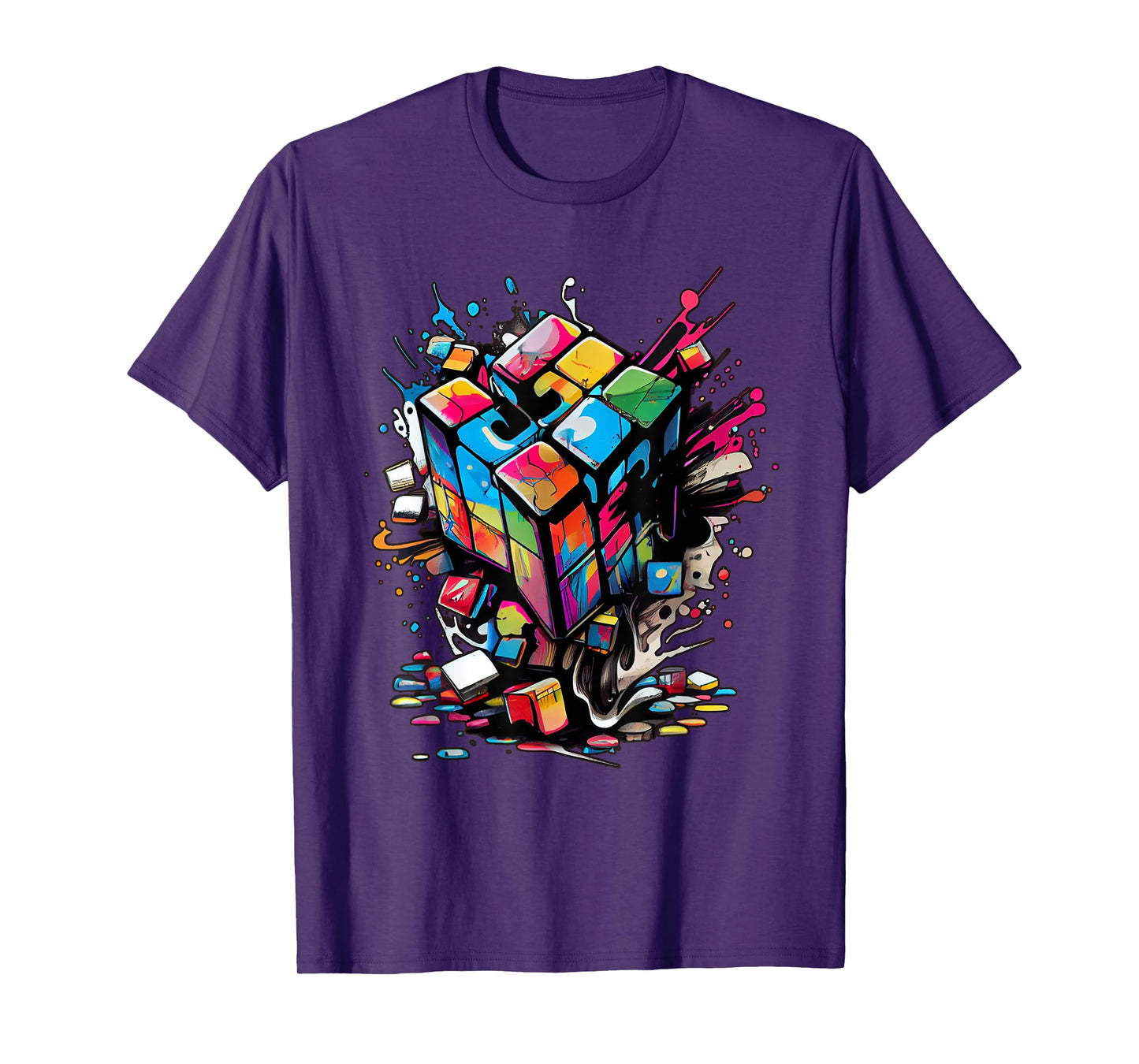 Puzzle Cube Exploding Speed Cubing 80's Youth Vintage Math T-Shirt