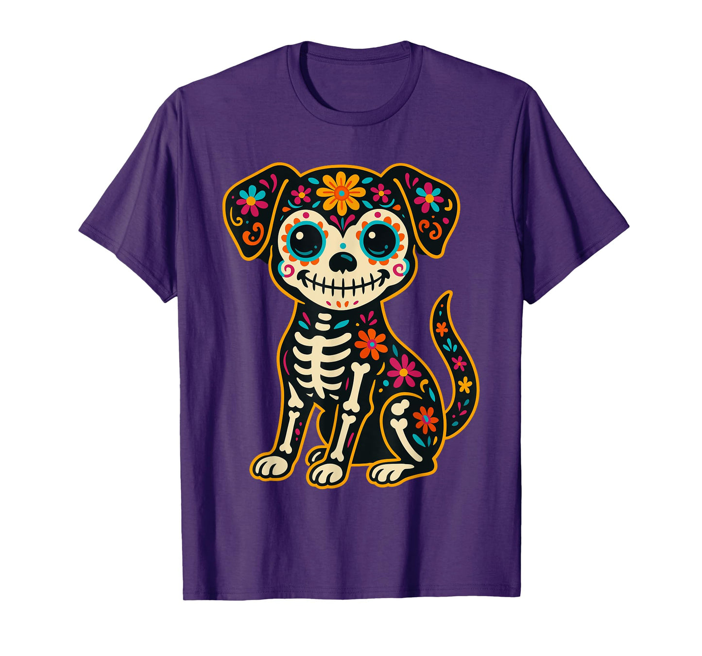 Dia De Los Muertos Dog Shirt Day of The Dog Dead Sugar Skull T-Shirt