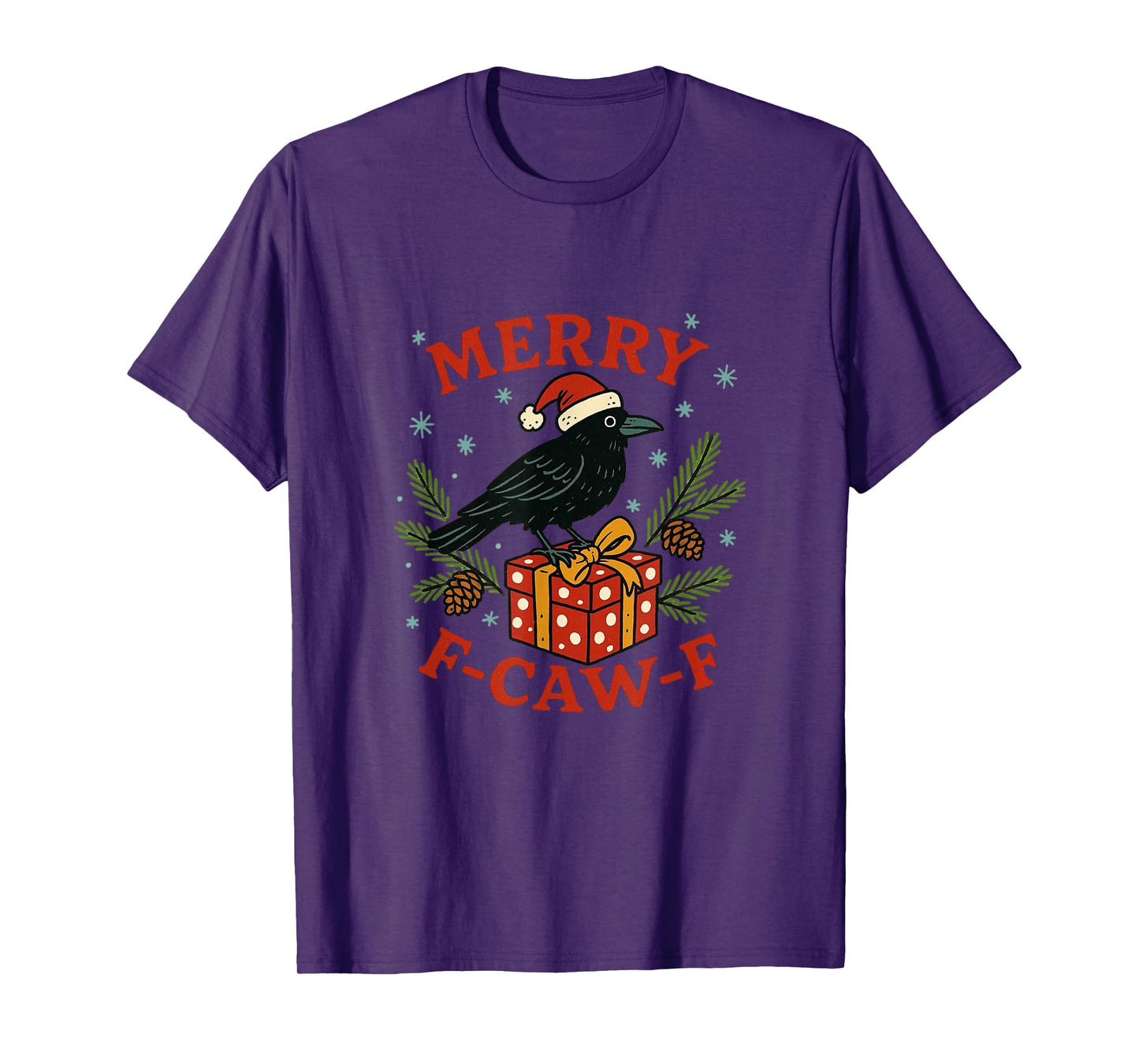 Quote Rooster Merry F-Caw-F Funny Chicken Humor Christmas T-Shirt