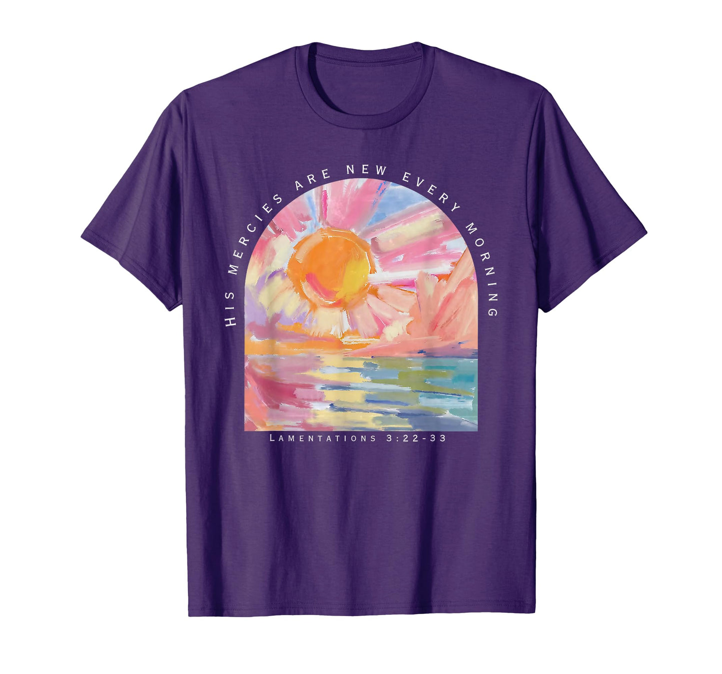 His Mercies are New Every Morning Christian Jesus Watercolor T-Shirt