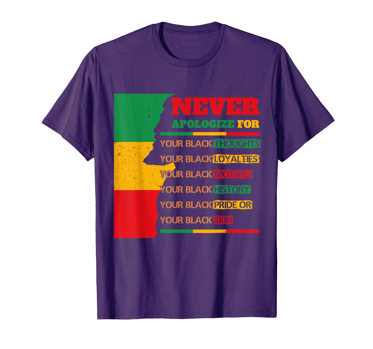 Never Apologize For Your Blackness Juneteenth Black Pride T-Shirt
