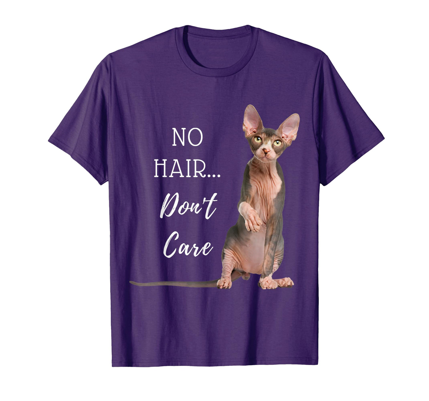No Hair...Don't Care Hairless Cat T-Shirt (Sphynx Kitten)