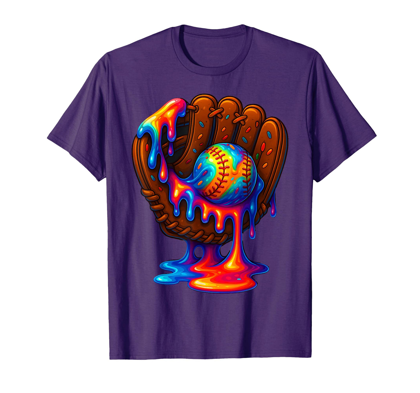 Baseball Drip for Boys Ice Cream Drip Baseball Glove T-Shirt