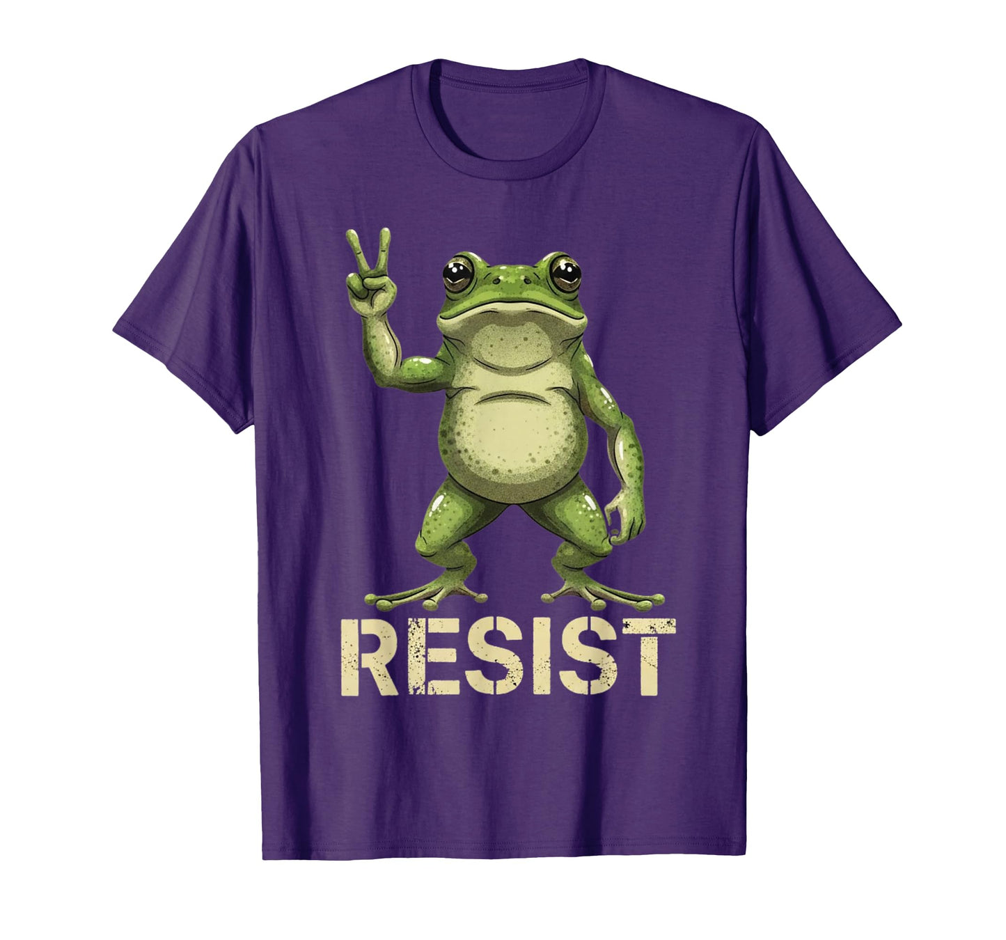 Realistic Frog Resist Protest Peace Sign Funny Activism T-Shirt