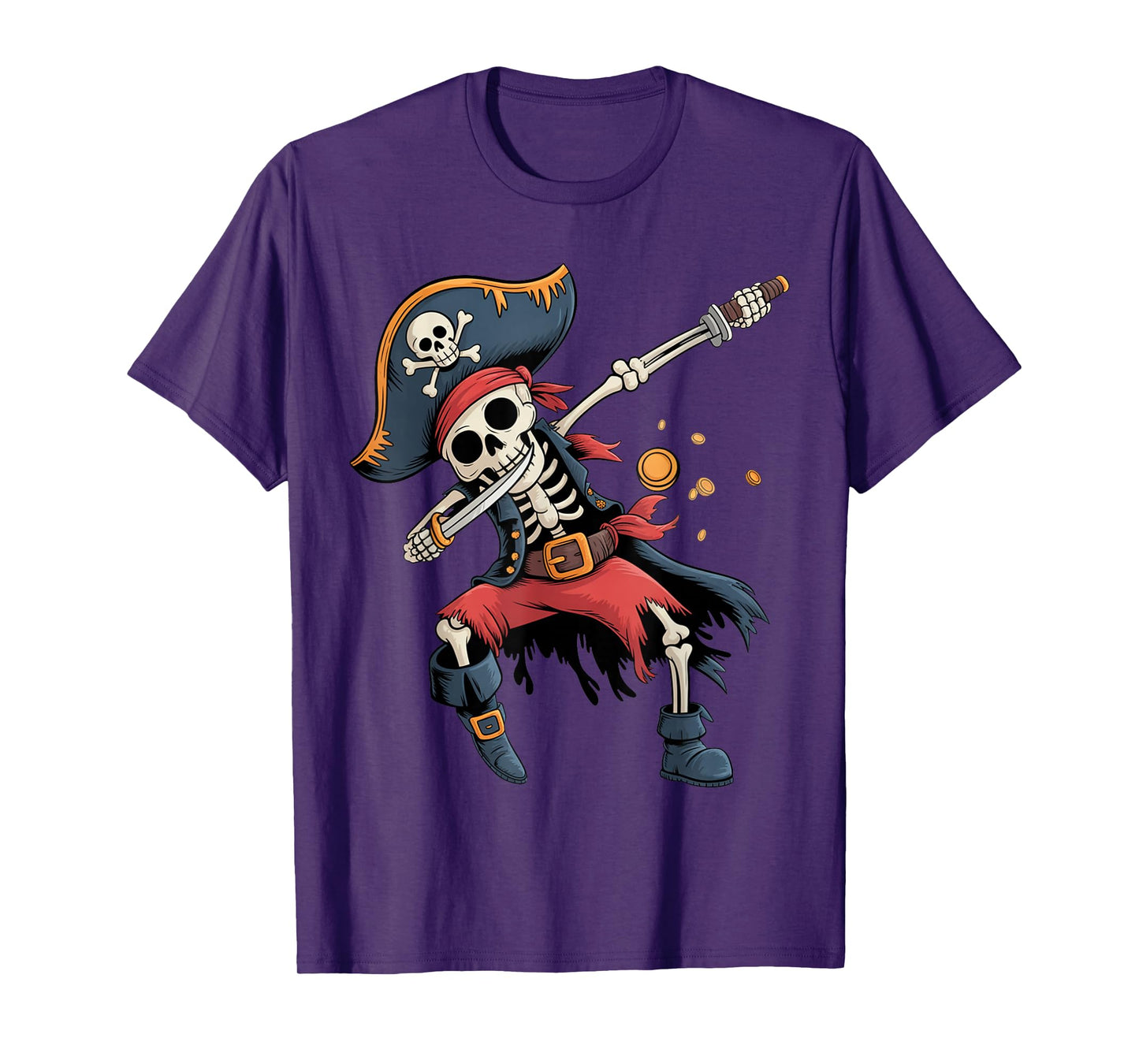 Funny Dab Kids Boy Dabbing Skeleton Pirate Spooky Halloween T-Shirt