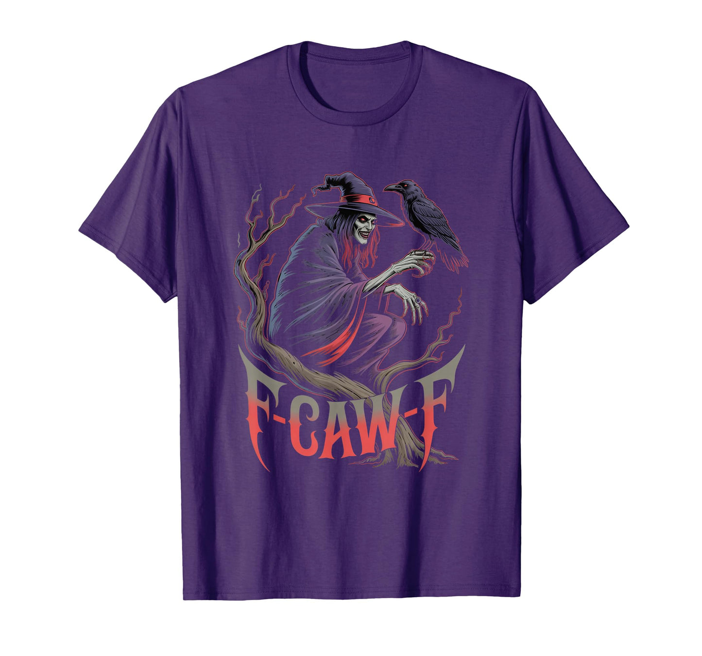 F-Caw-F Crow Funny Gothic Moon Black Bird Halloween T-Shirt