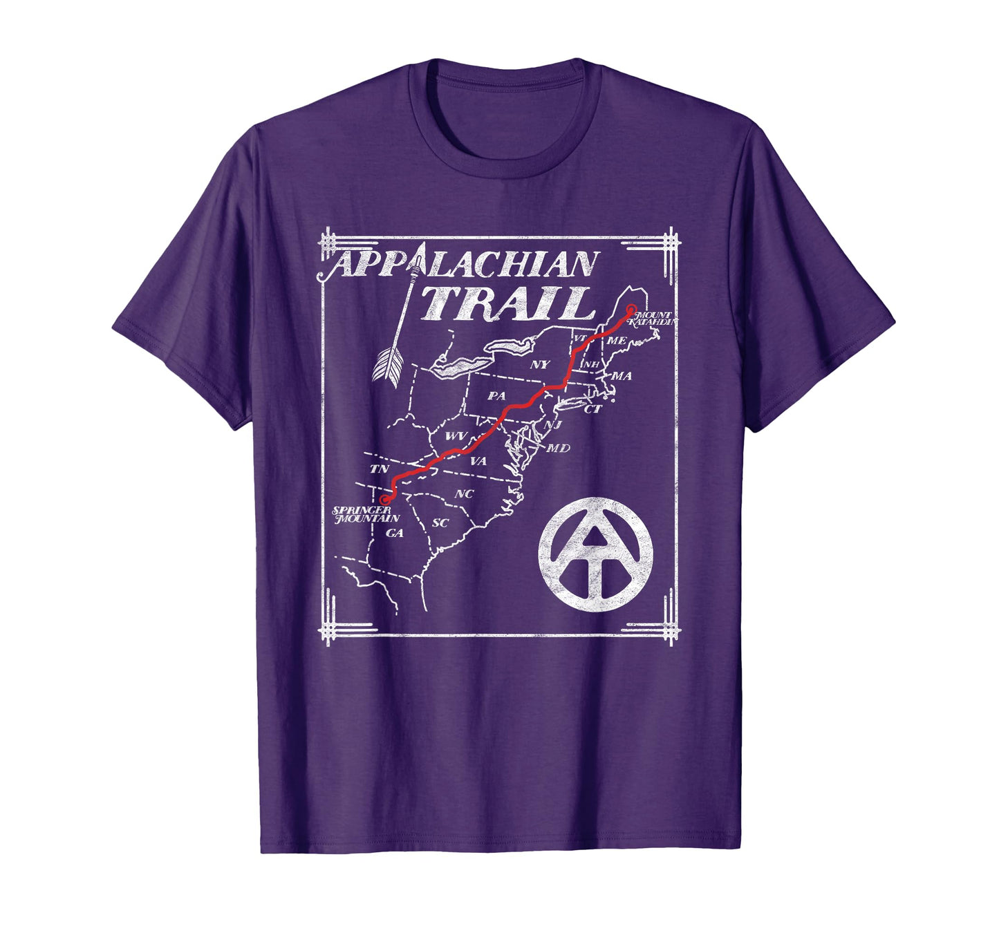 Appalachian Trail Map Retro Vintage States Design T-Shirt