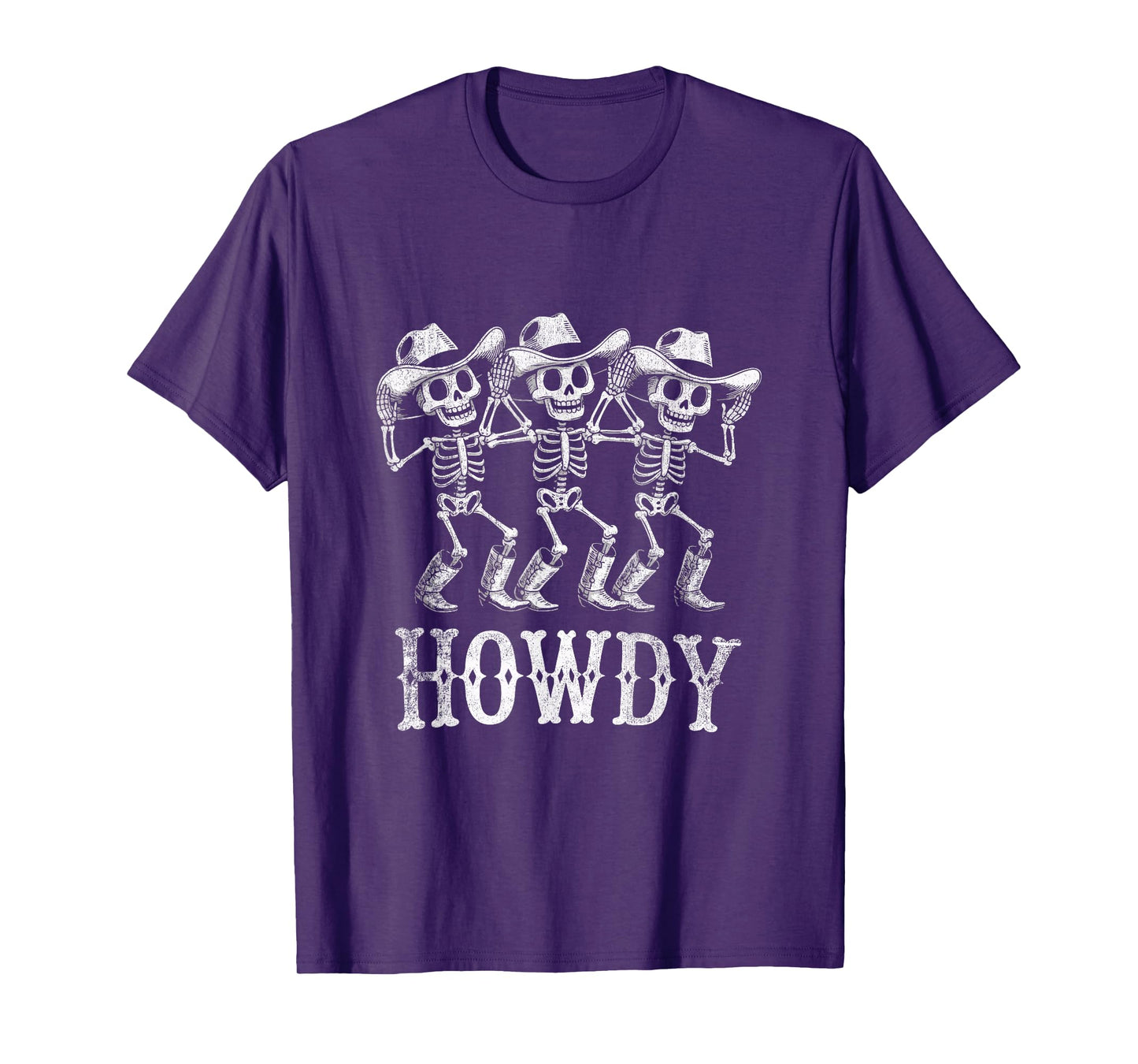 Retro Dancing Cowboy Skeletons Halloween Style T-Shirt
