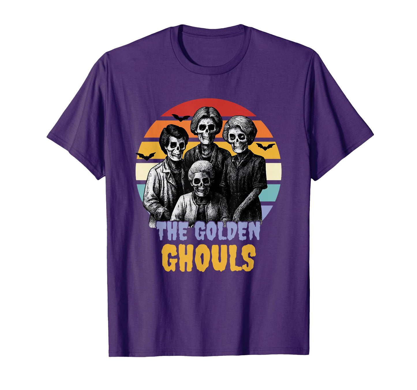 The Golden Ghouls Funny Skeleton Retro Halloween T-Shirt
