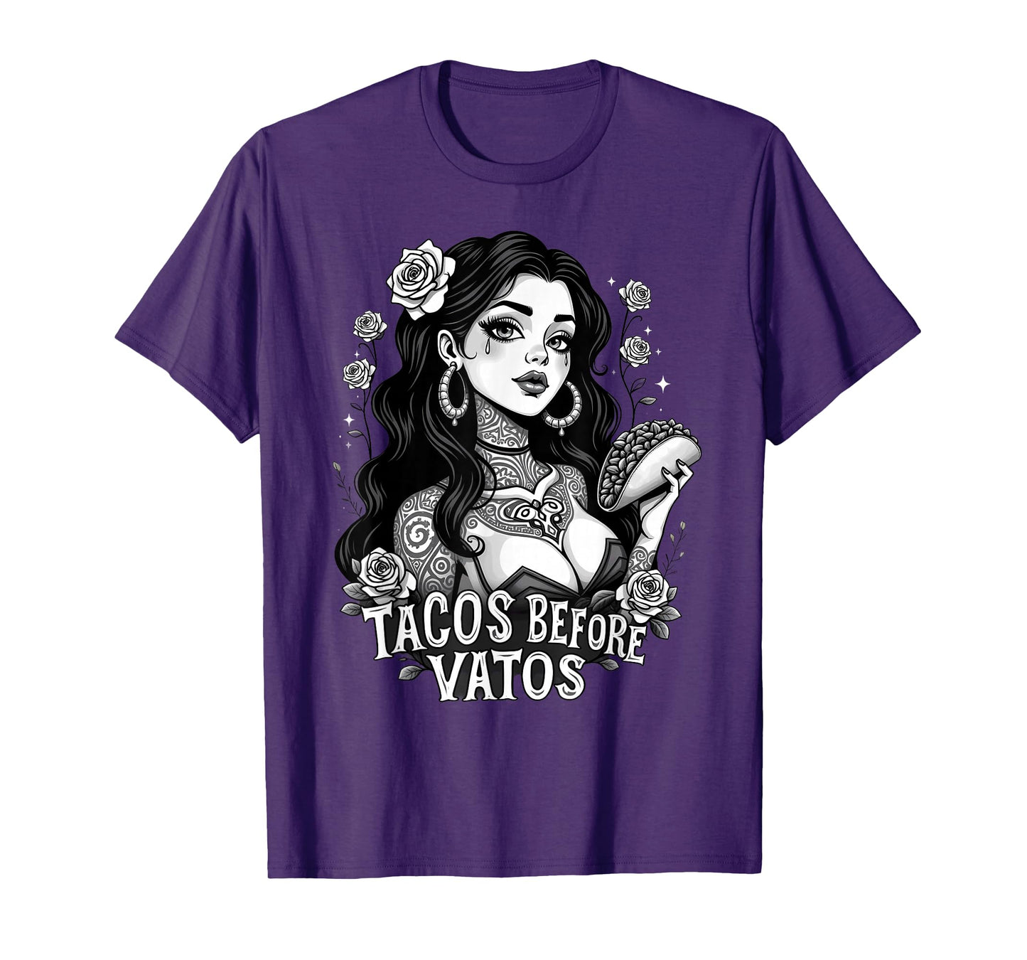 Sarcastic Spanish Mexican Tacos Before Vatos T-Shirt