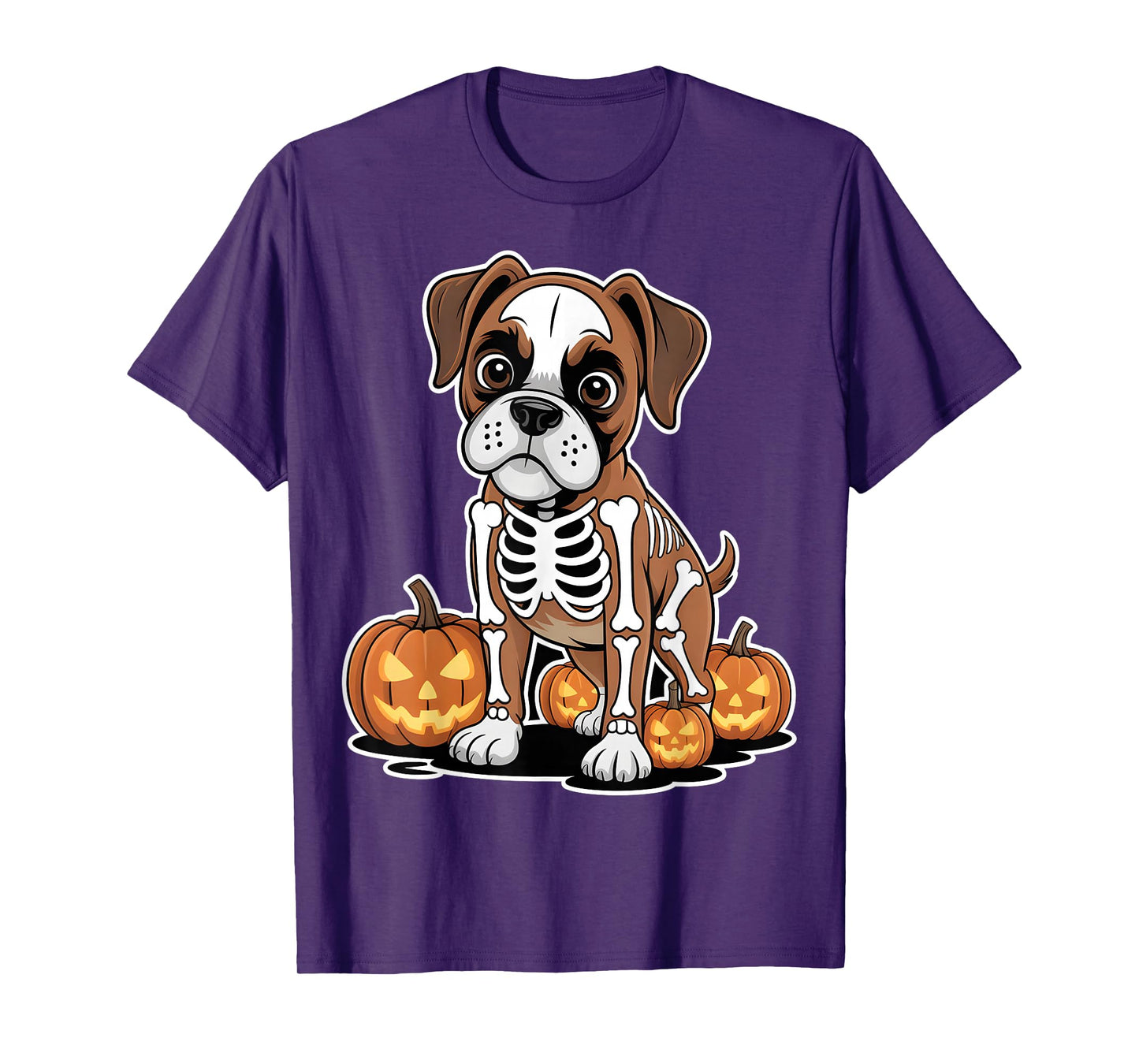 Boxer Dog Skeleton Halloween T-Shirt