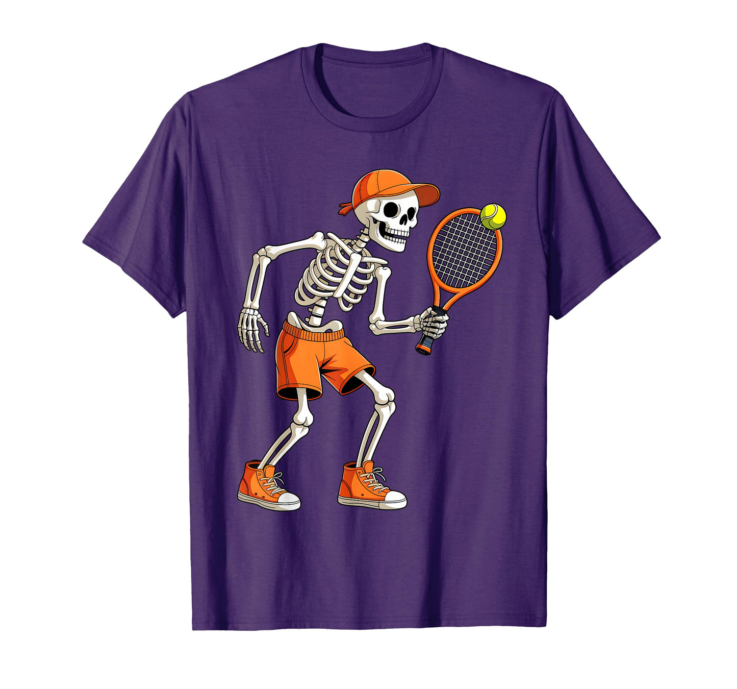 Funny Skeleton Play Tennis Halloween Costume Boys Men Kids T-Shirt