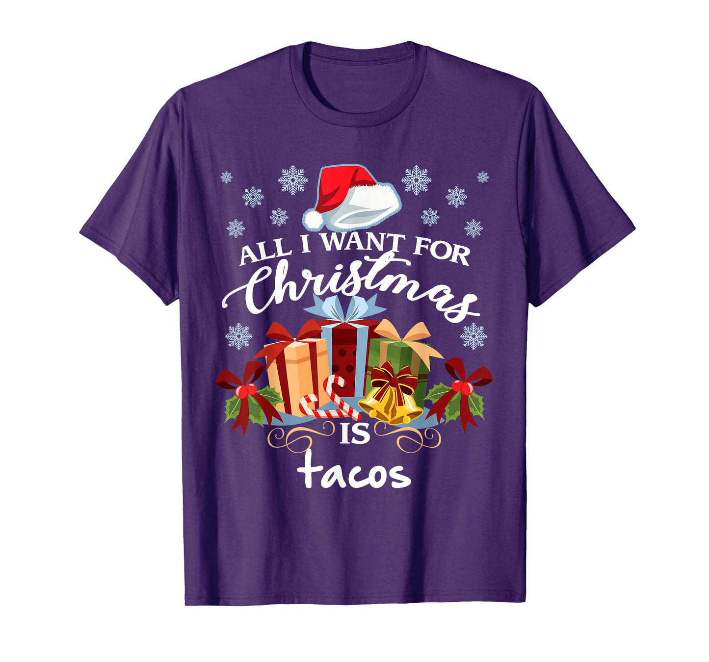 All I Want For Christmas Is Tacos Funny Mexican Food T-Shirt T-Shirt