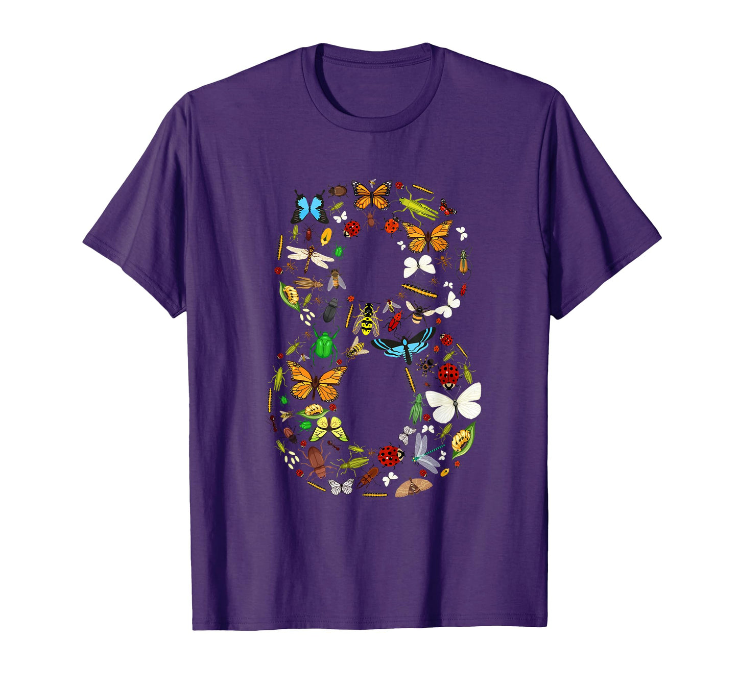 8 Years Old Eight Bug 8th Birthday Bugs Insects Boy Girl T-Shirt