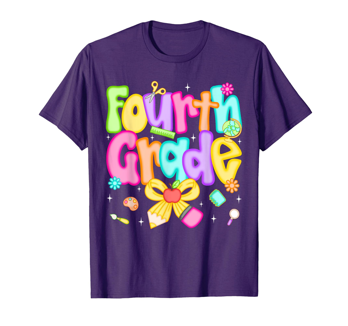 Preppy Fourth Grade Back To School 4th Grade Teacher Girls T-Shirt