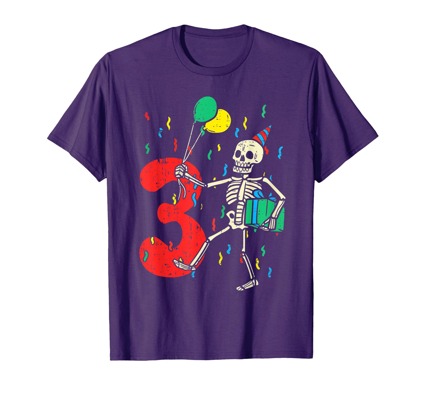 My 3rd Birthday Skeleton Halloween 3 Year Old Funny Gift T-Shirt