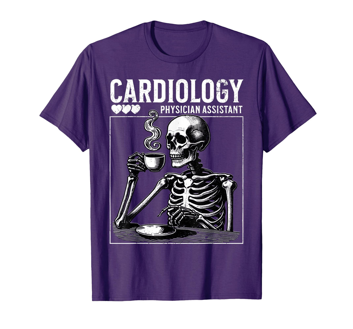 Cardiology Physician Assistant Skeleton ER Nurse Halloween T-Shirt