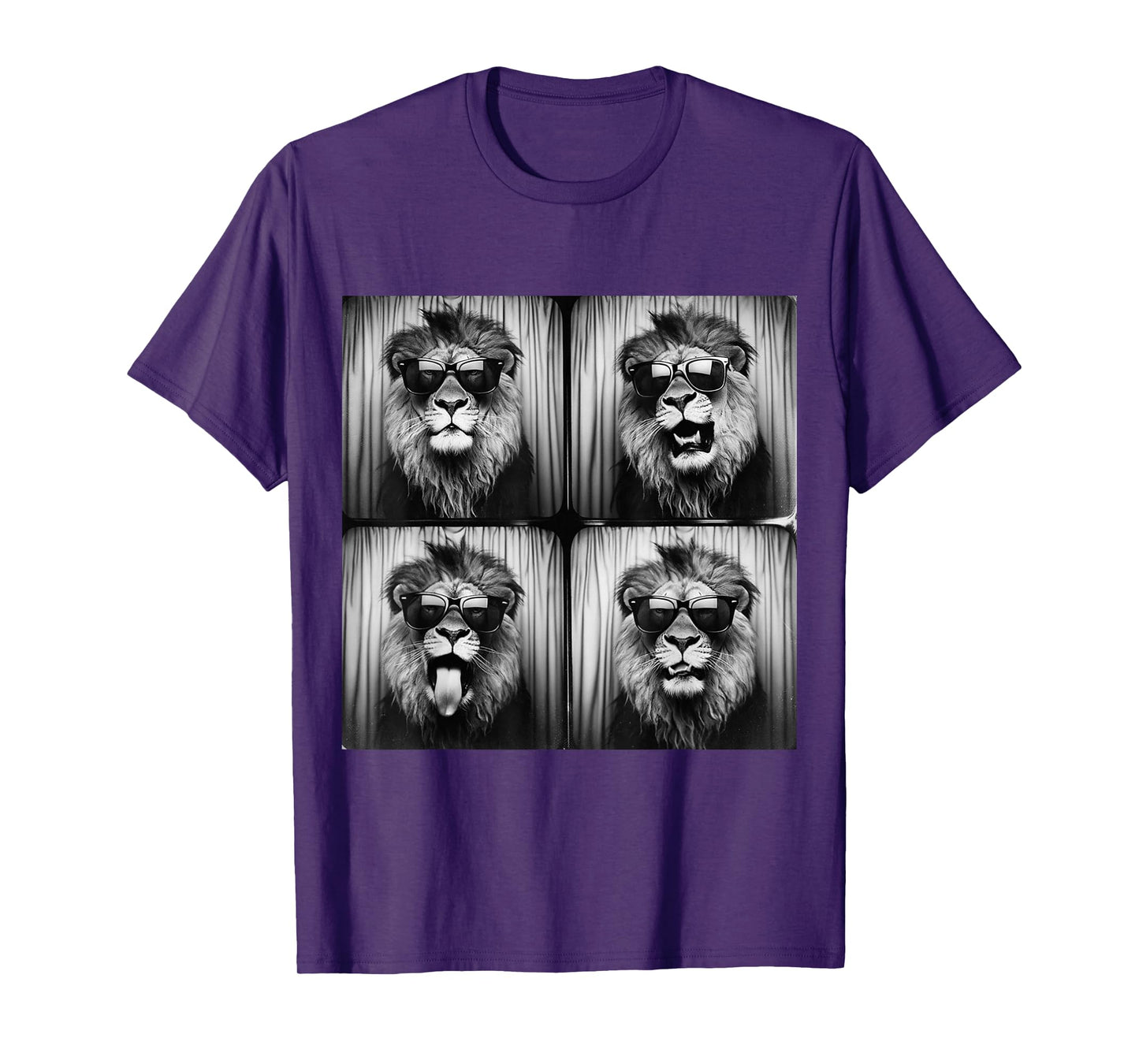 Funny Photo Booth Silly Lion Sunglasses Animal Lions Meme T-Shirt