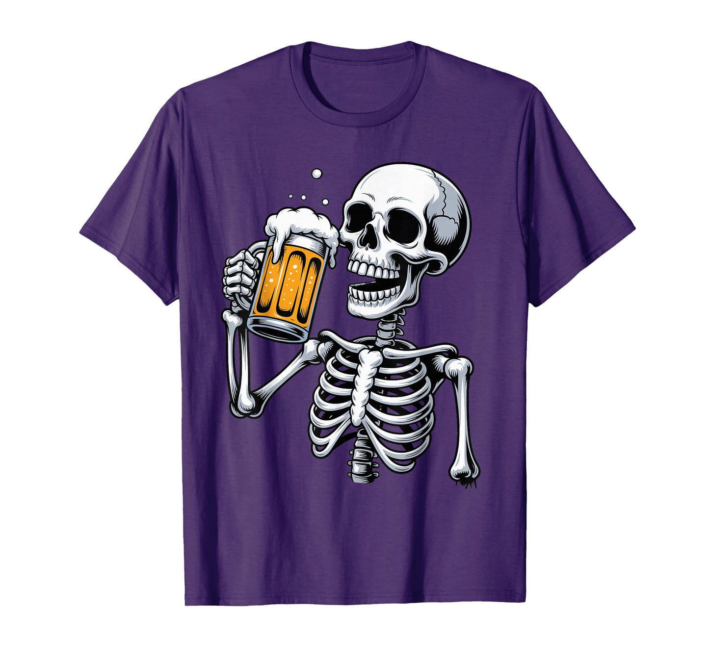 Halloween Drinking Team Funny Skeleton Skull Beer Drinker T-Shirt