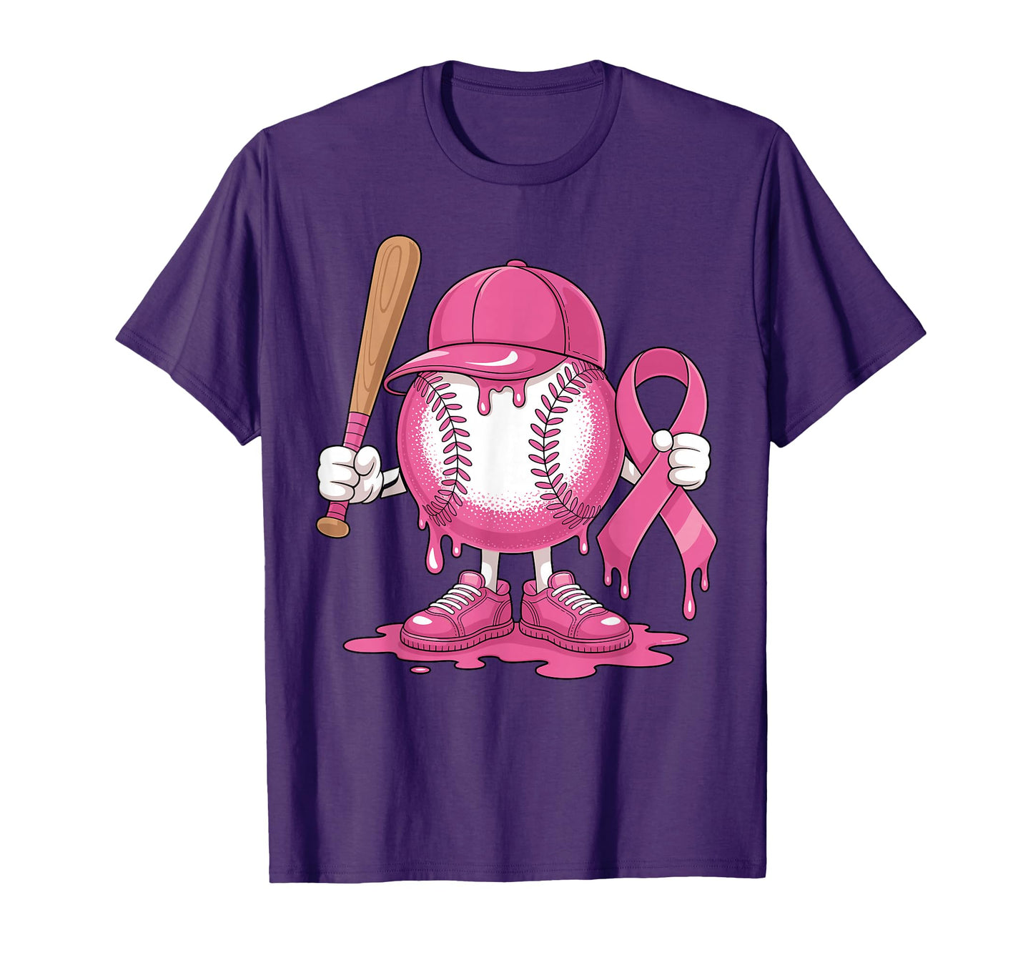 Tackle Breast Cancer Awareness Football Ice Cream Drip Fight T-Shirt