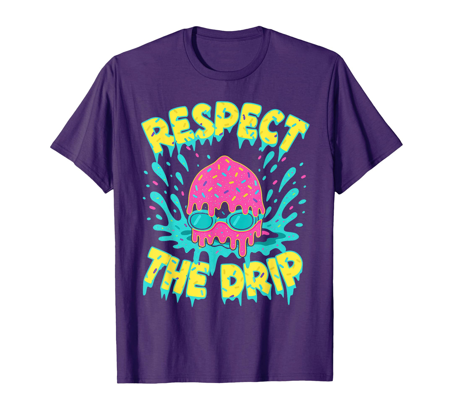 Swimming Swimmer Swim Mom Ice Cream Respects The Drip T-Shirt
