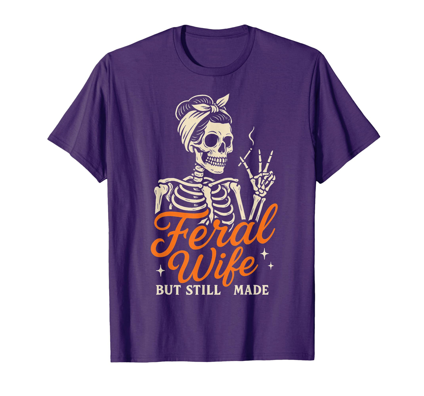 Feral Wife Retro Skeleton Outfit with Gothic Humor Vibe T-Shirt