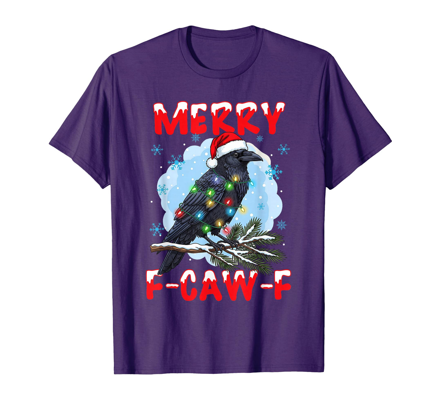 Merry F-CAW-F Crow Raven Christmas Dark Bird Crow Meme Xmas T-Shirt