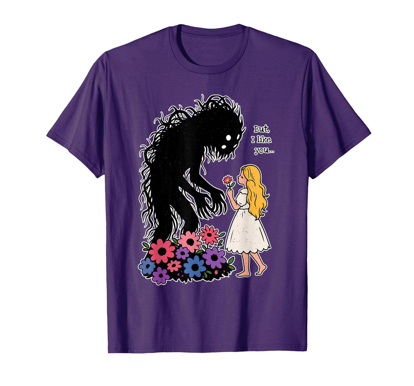 Girl Love Monster Halloween Creepy Spooky Season Women Girls T-Shirt
