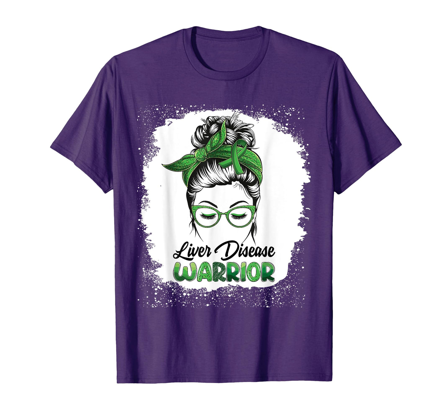 Liver Disease Warrior Bleached Messy Bun Survivor Believe T-Shirt