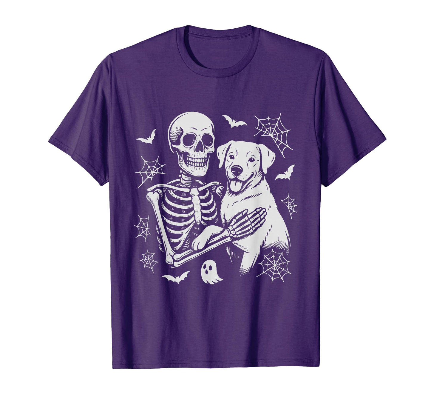 Skeleton Hugging Labrador Halloween T-Shirt
