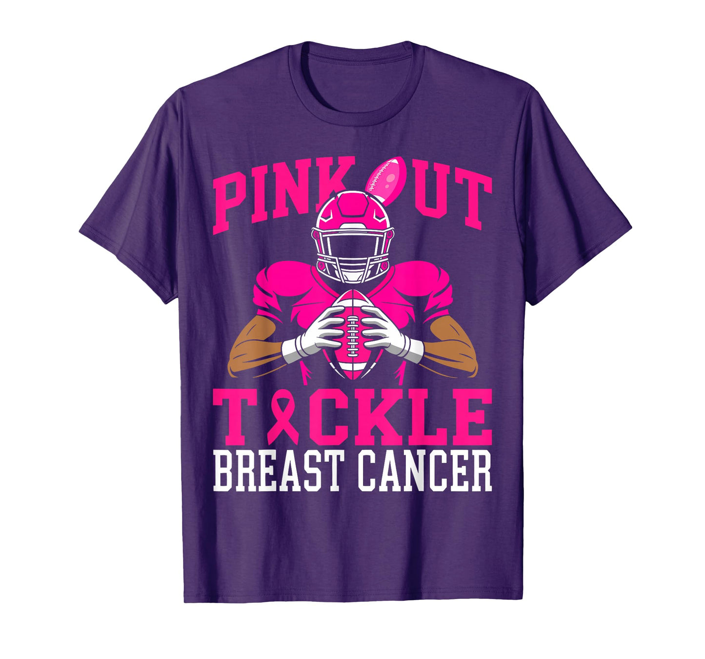 Football Pink Out Tackle Breast Cancer Awareness Women T-Shirt