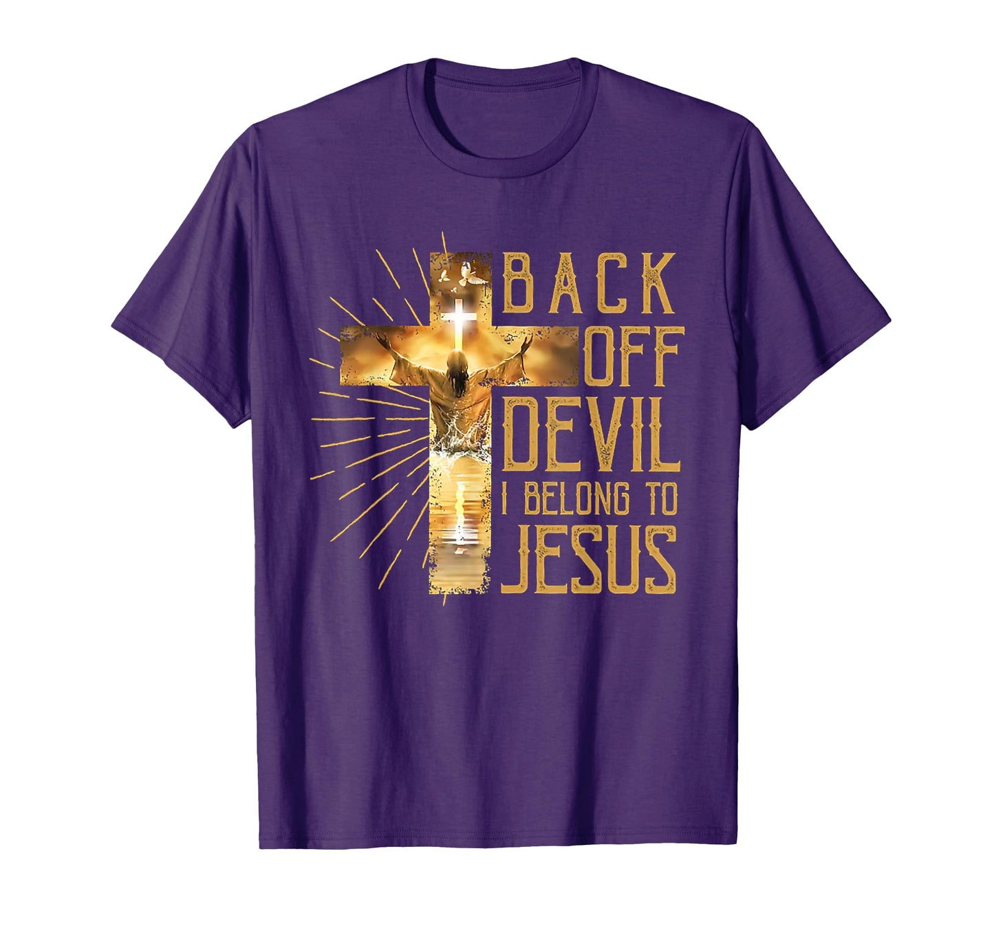 back off devil i belong to jesus faith religious christian T-Shirt