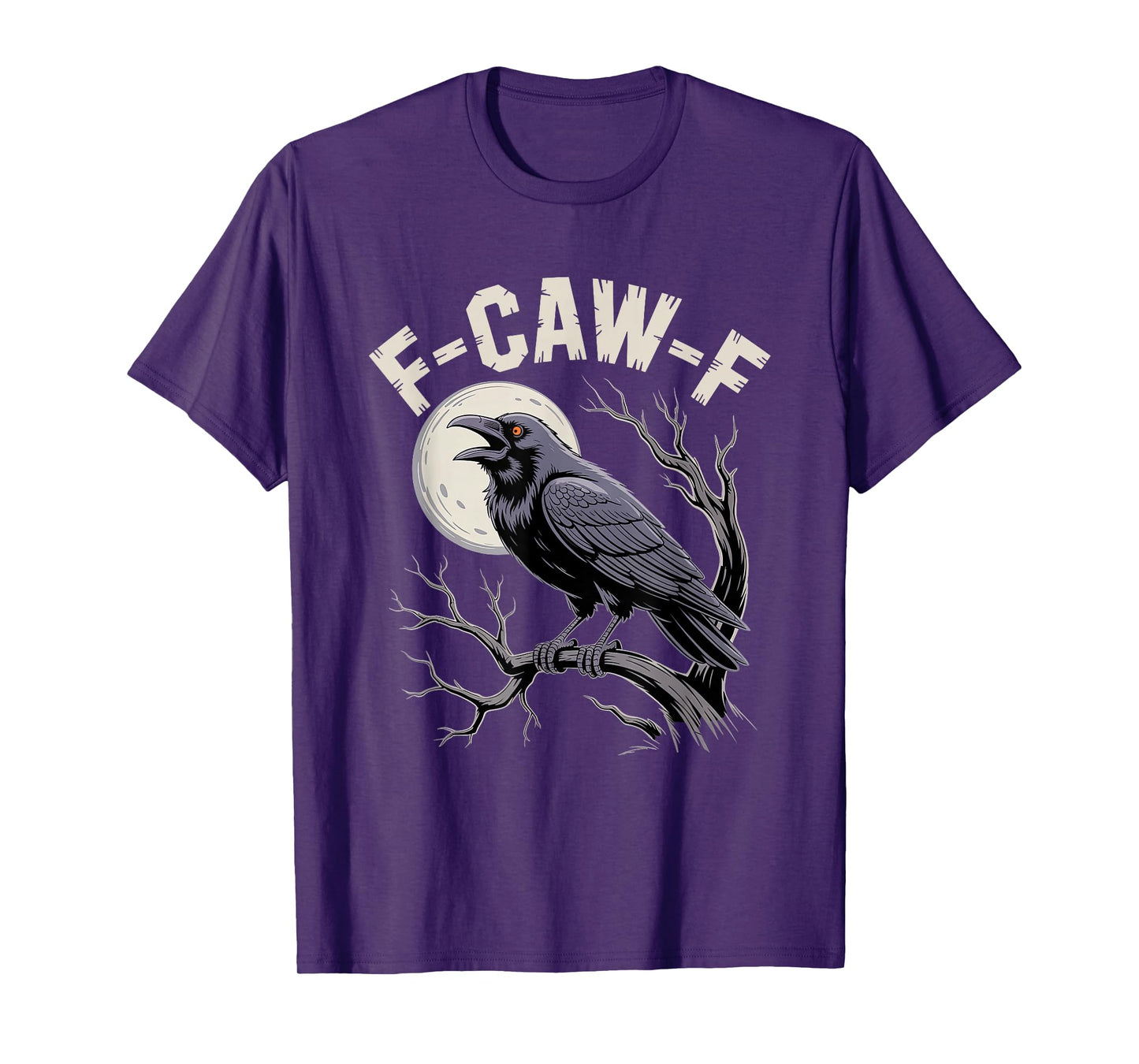 F-Caw-F Black Crow Pun Sarcastic Bird Joke Grunge Design T-Shirt