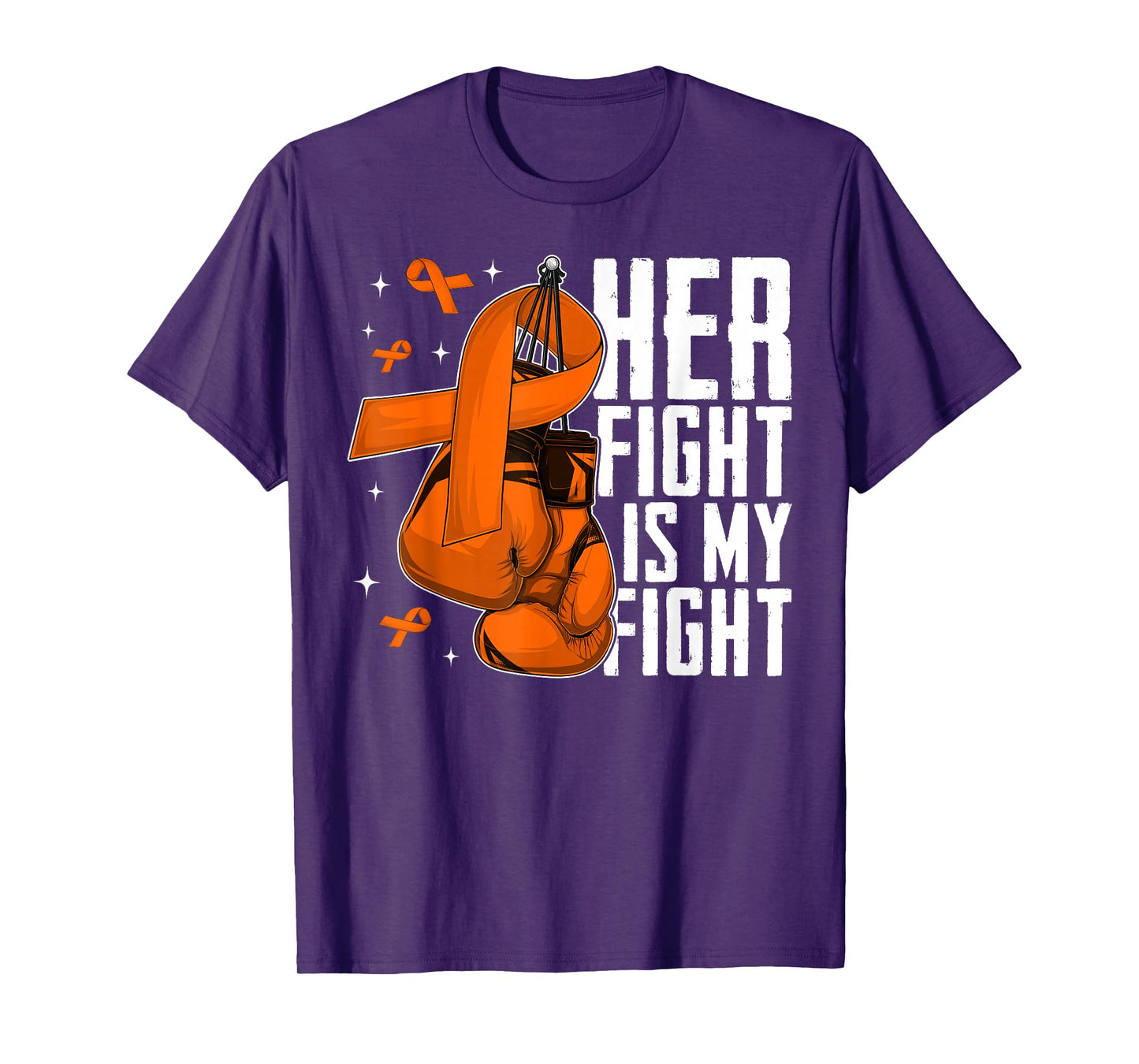 Her Fight Is My Fight Leukemia Awareness Month Orange Ribbon T-Shirt