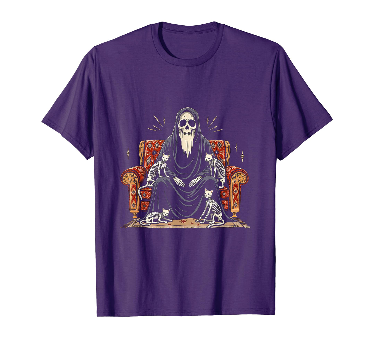 Spooky Reaper and Skeleton Cats – Halloween T-Shirt