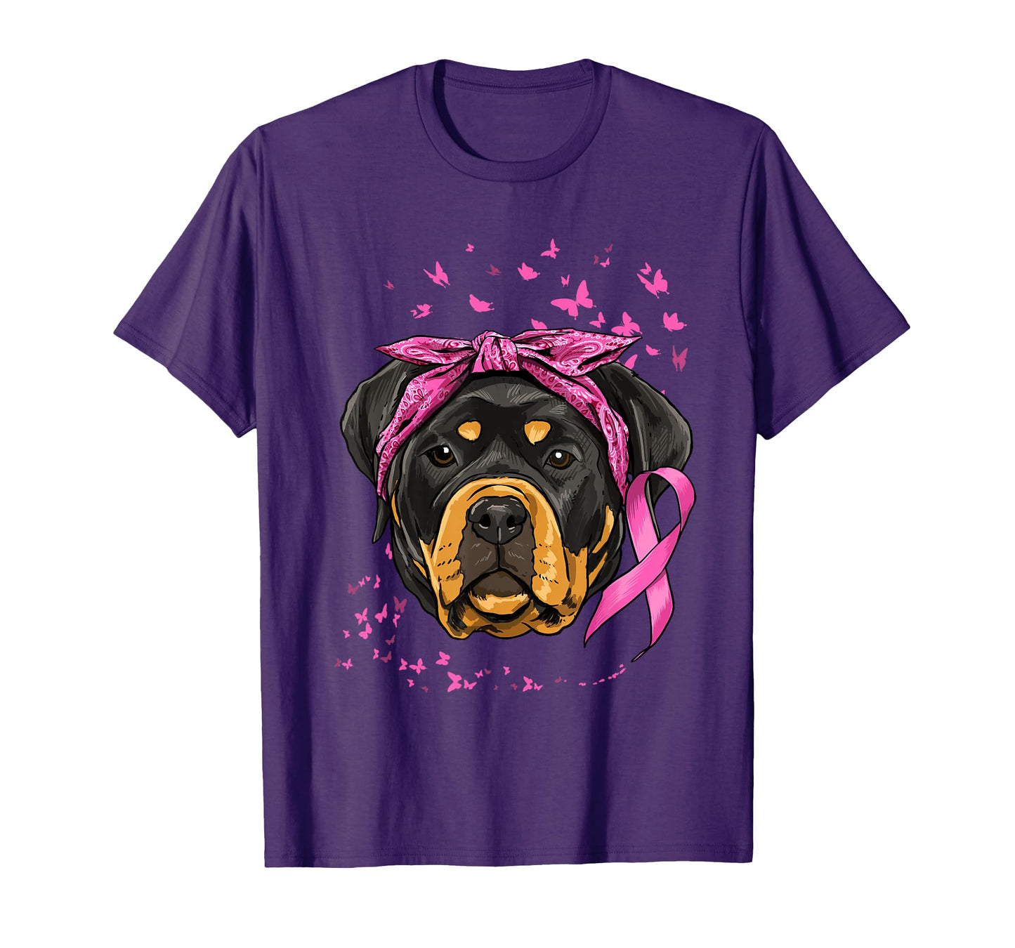 Rottweiler Pink Ribbon Breast Cancer Awareness Survivor T-Shirt