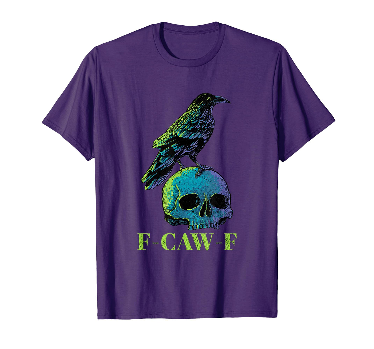 F-Caw-F Crow Vintage Gothic Skull Funny Sarcastic Black Bird T-Shirt